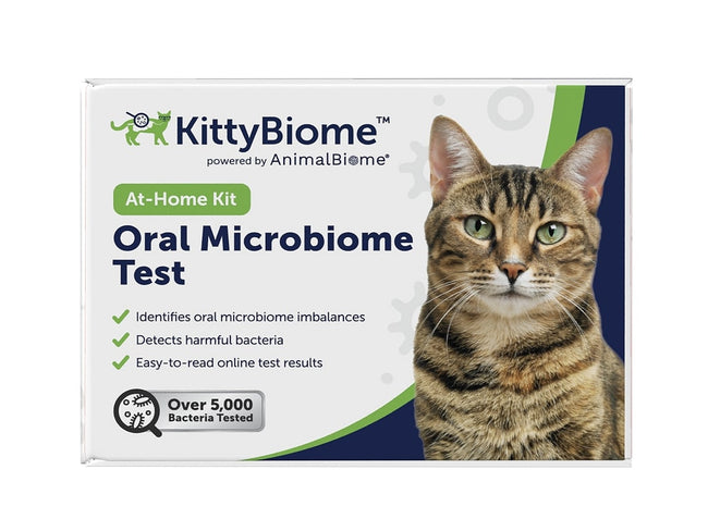Box of KittyBiome Oral Microbiome Test on a white background